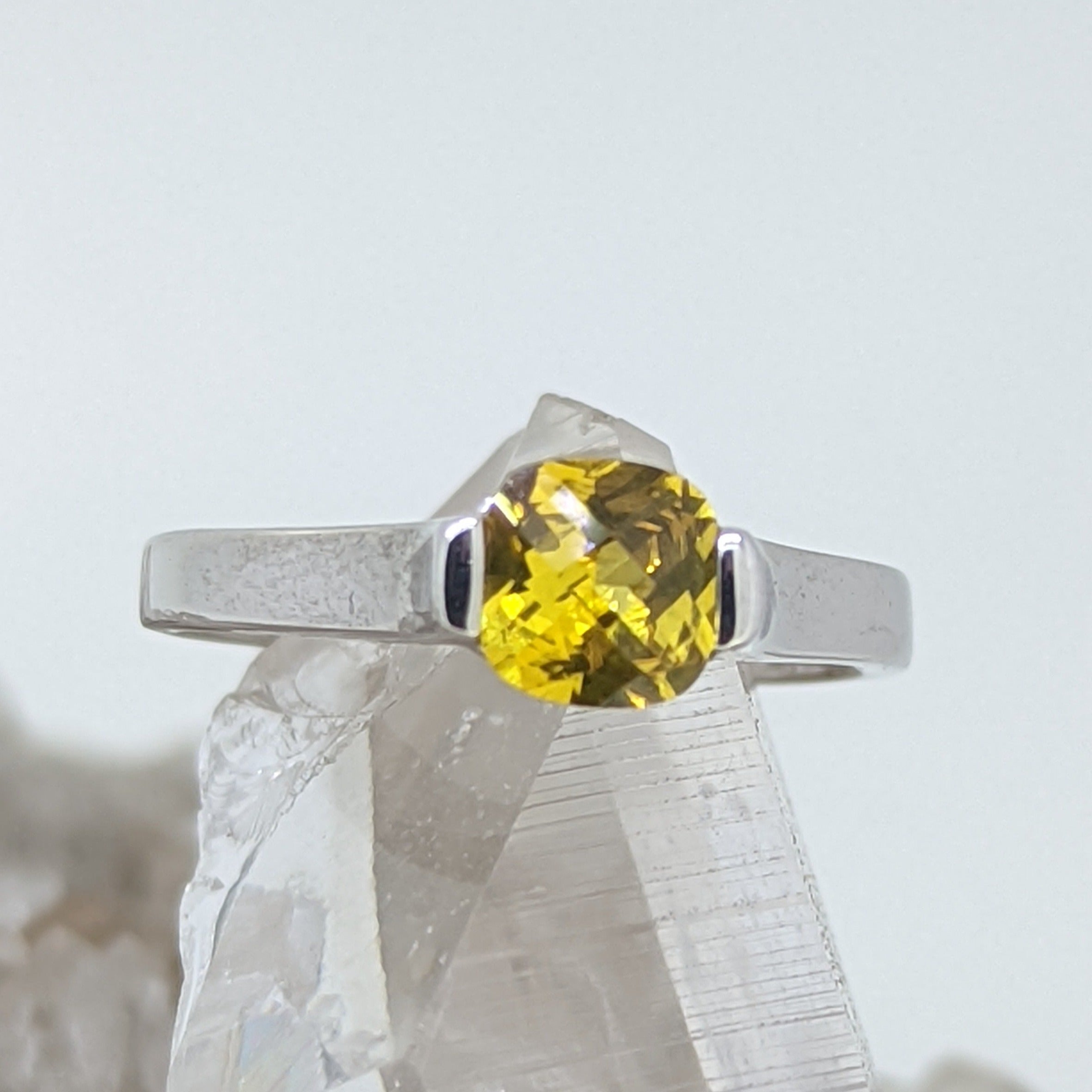 10K Gold Yellow Topaz Diamond Solitaire Ring – Boylerpf