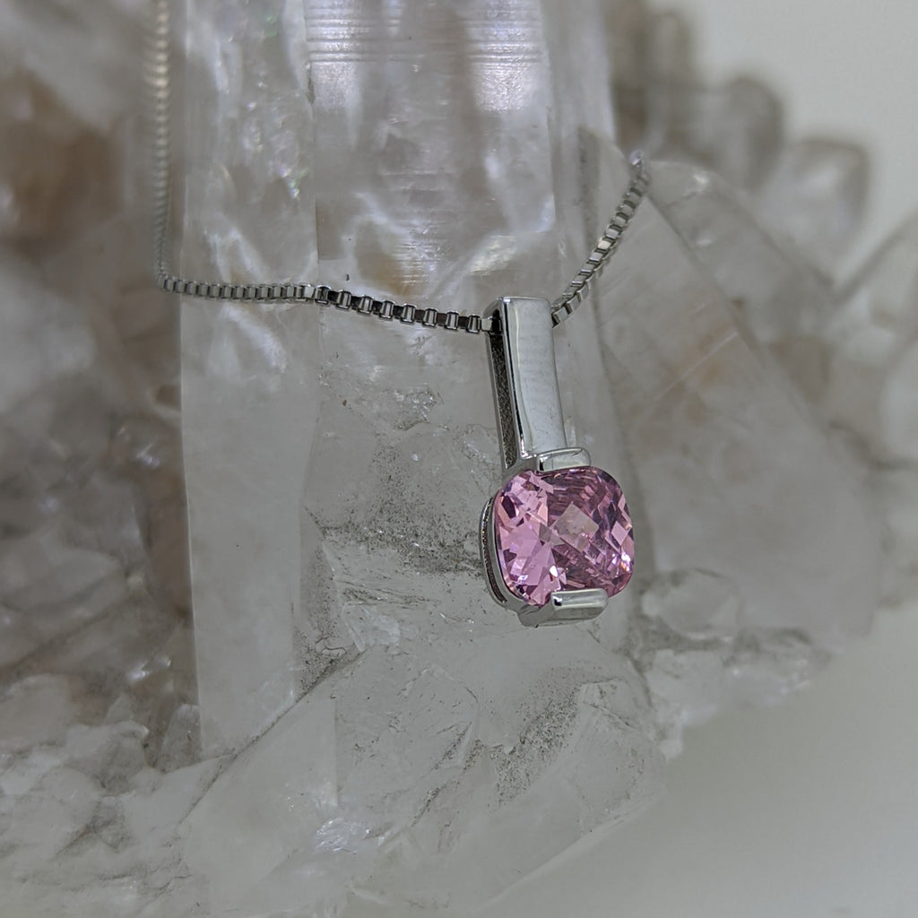 October Birthstone Necklace (Pink Tourmaline)