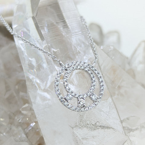 14K White Gold Diamond Necklace