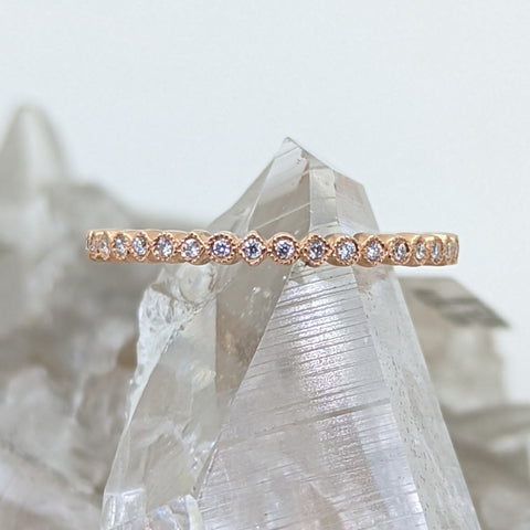 14K Rose Gold Diamond Stacking Band