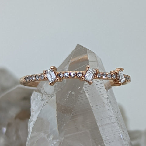 14K Rose Gold Diamond Band