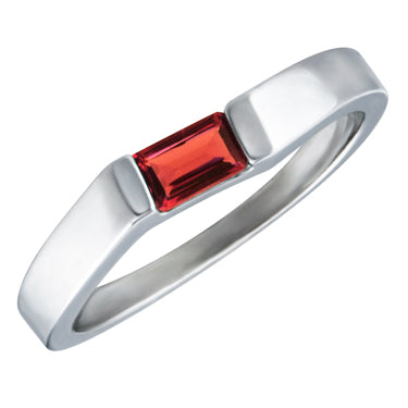 10k White Gold Stacking Birthstone Rings