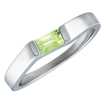 10k White Gold Stacking Birthstone Rings