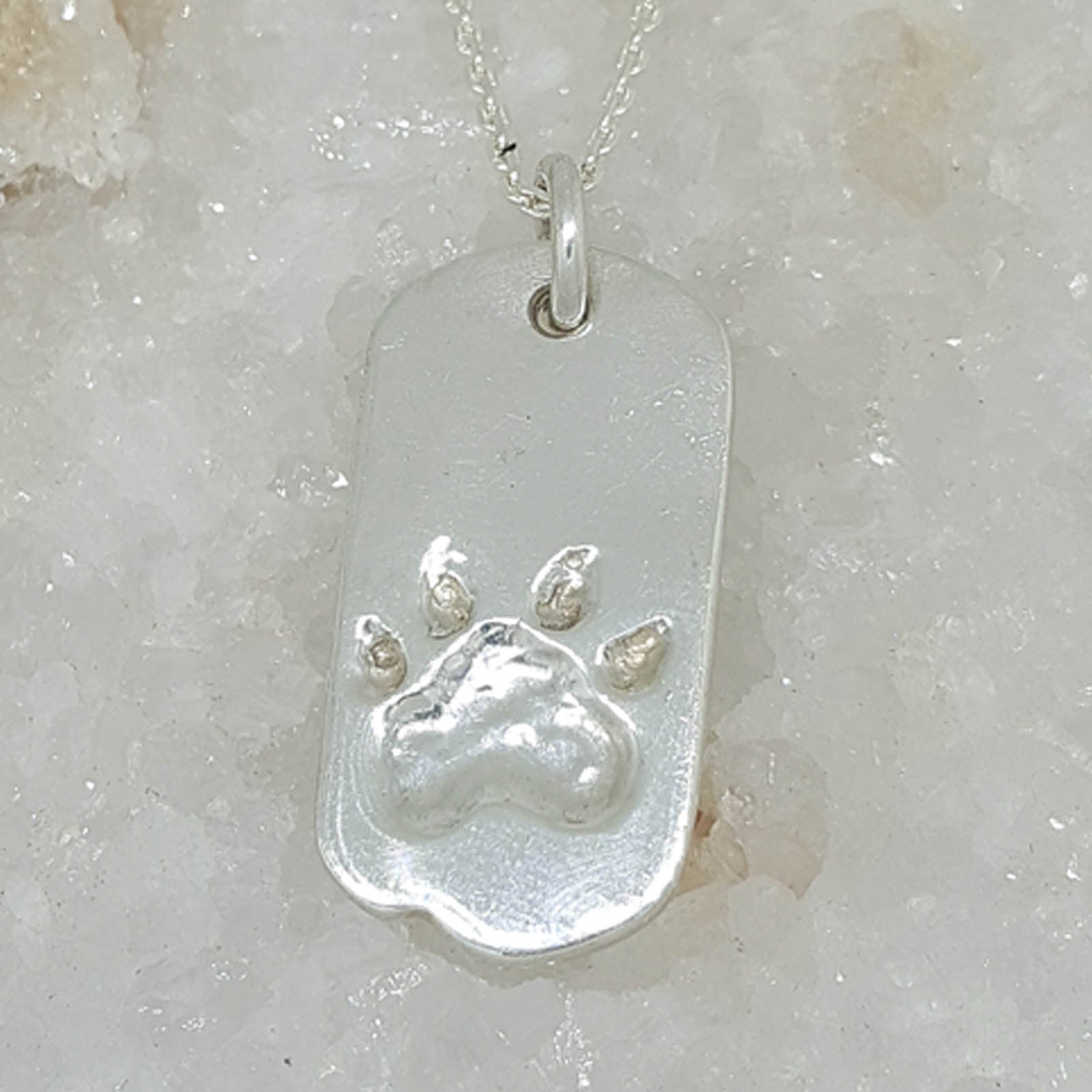 Large Heart Silver Pawprint Pendant | Pet Memorials | PCS